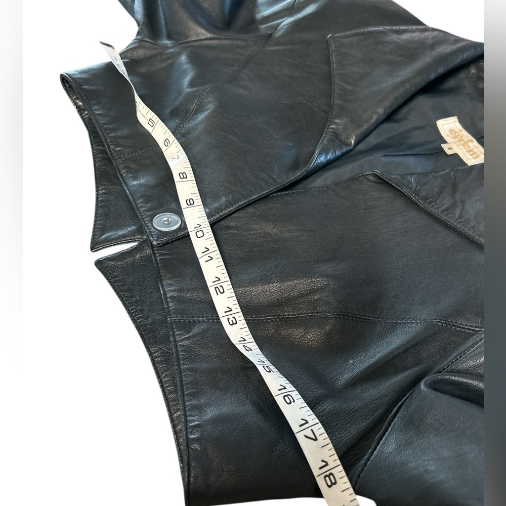 80’s Efrem leather fox fur bolero jacket - Picture 8 of 13